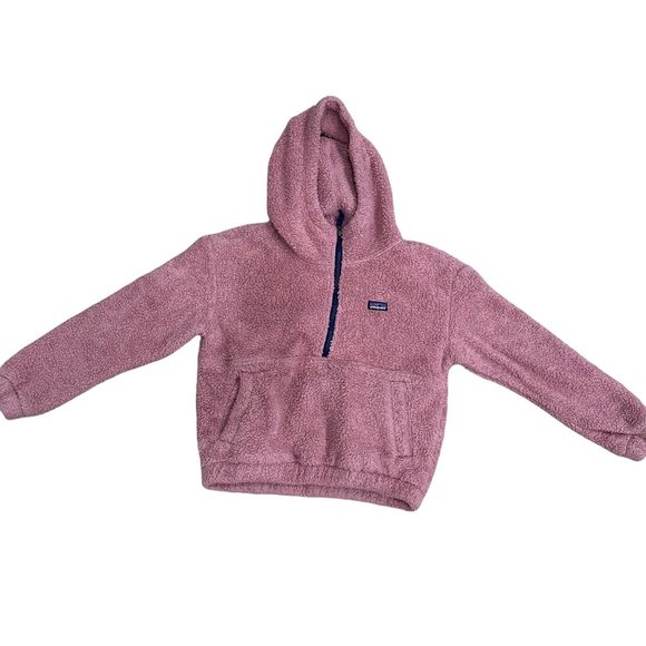 Patagonia Other - Patagonia girls XL pink pullover quarter zip hooded front pockets fall winter